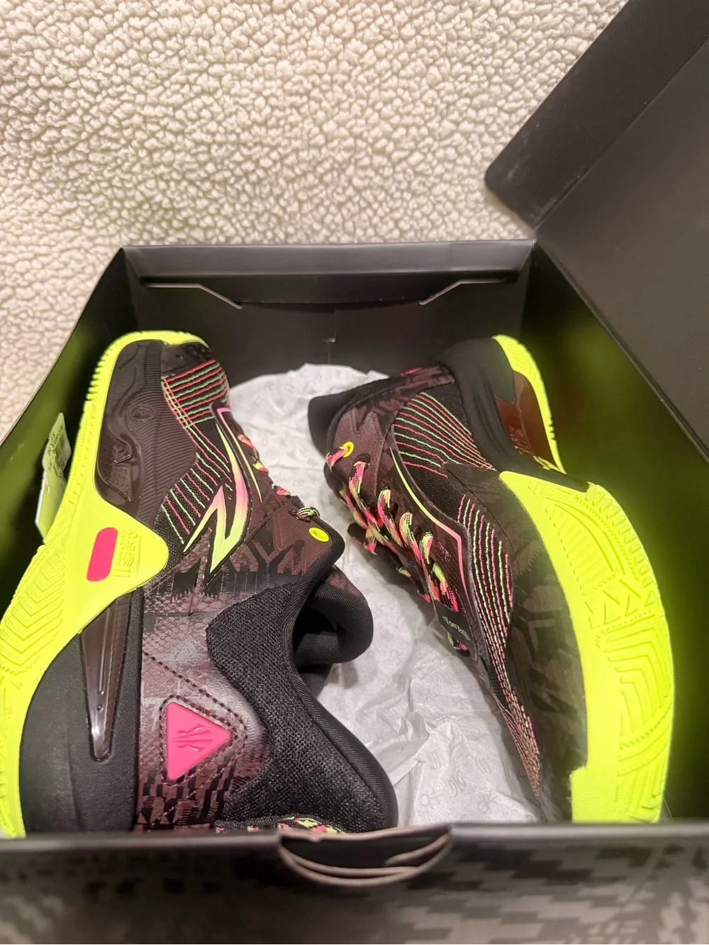 Men's Anta KAI 1 Speed Black & Neon Yellow Basketball Shoes